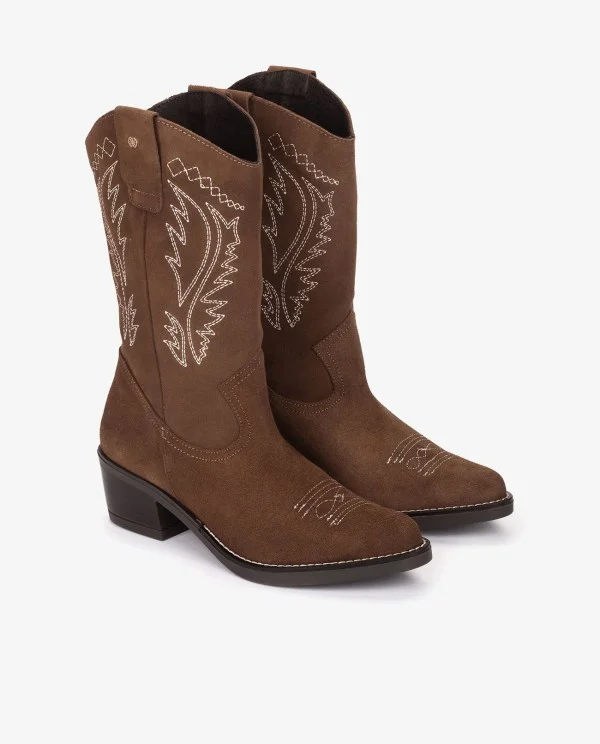 BOTA COWBOY SERRAJE CUERO