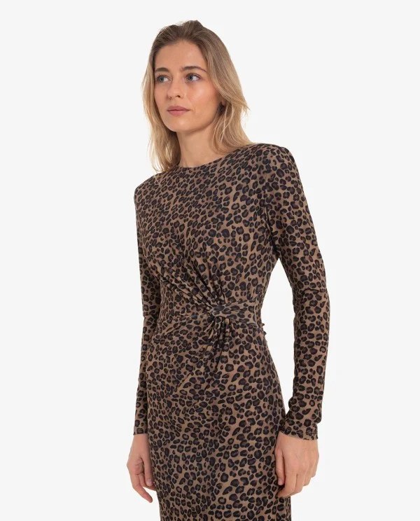 VESTIDO DE PUNTO CON FRUNCE Y...