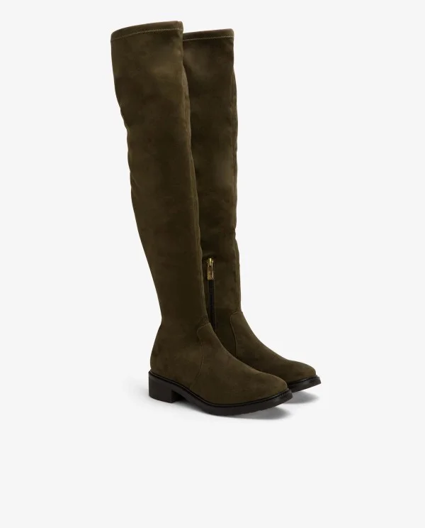 BOTA ALTA DE ULTRASUEDE COLOR VERDE...