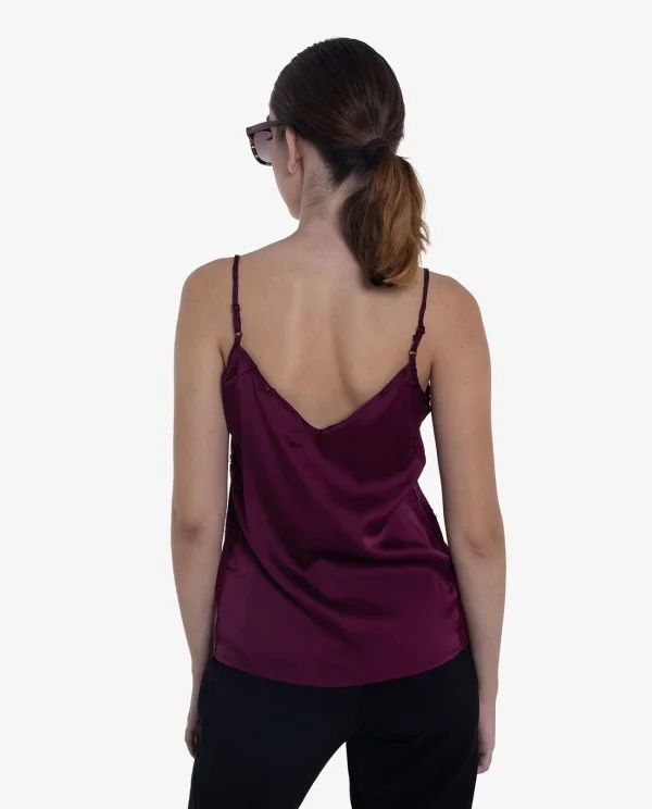 TOP LENCERO DE ENCAJE BURDEOS