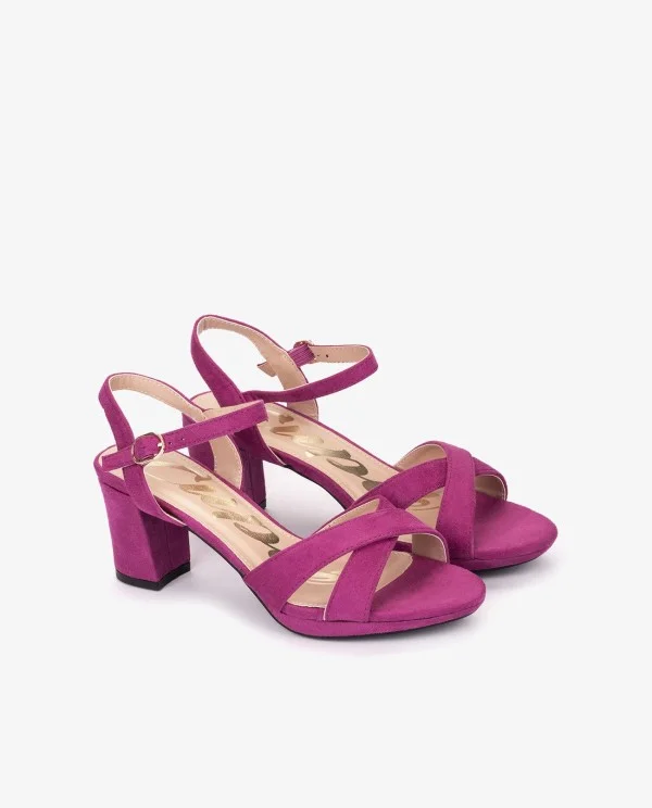 SANDALIA CRUZADA ULTRASUEDE FUCSIA