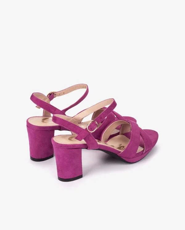 SANDALIA CRUZADA ULTRASUEDE FUCSIA