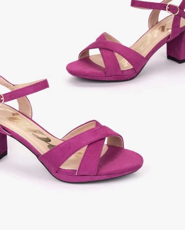 SANDALIA CRUZADA ULTRASUEDE FUCSIA