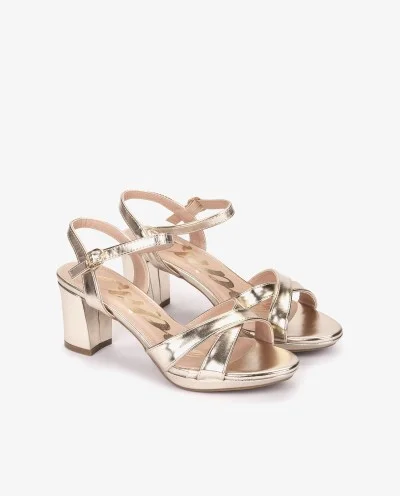 SANDALIA CRUZADA TECNOPIEL ORO 2