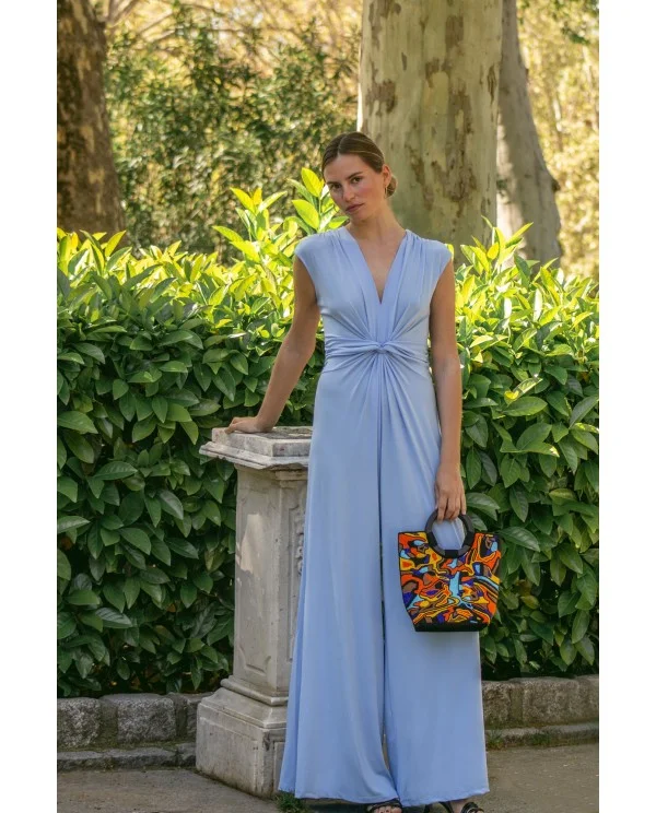 MONO NUDO M/C PUNTO CIRCULAR CELESTE