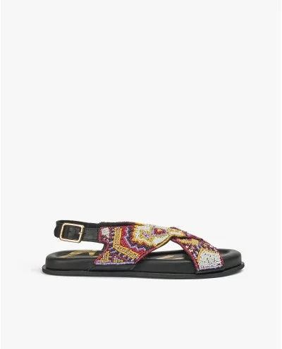 SANDALIA CRUZADA CUENTAS...