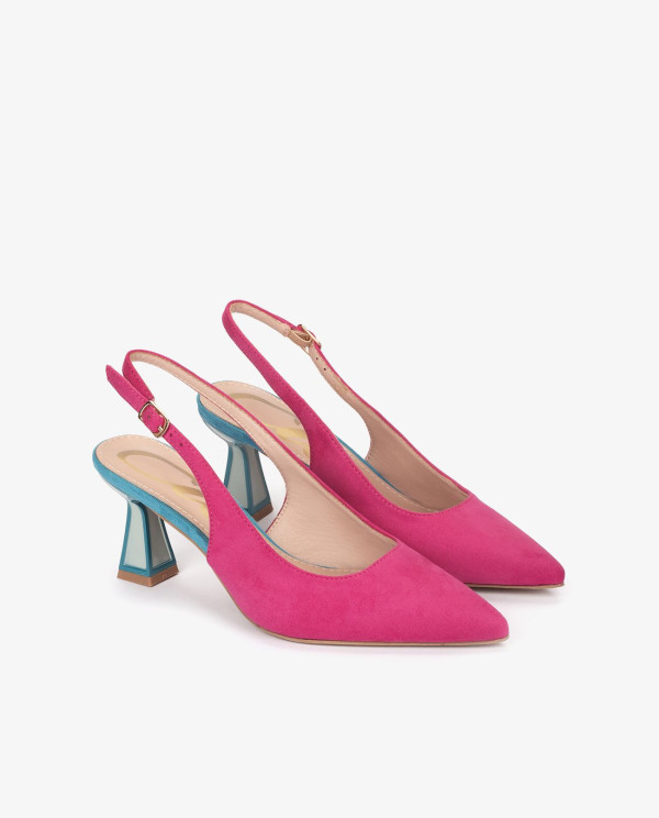SALON DESTALONADO ULTRASUEDE FUCSIA