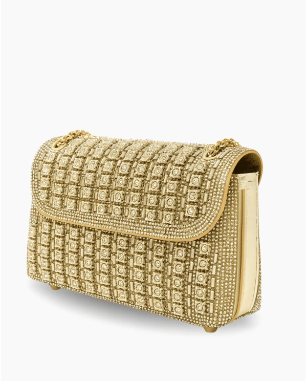 CARTERA STRASS ORO