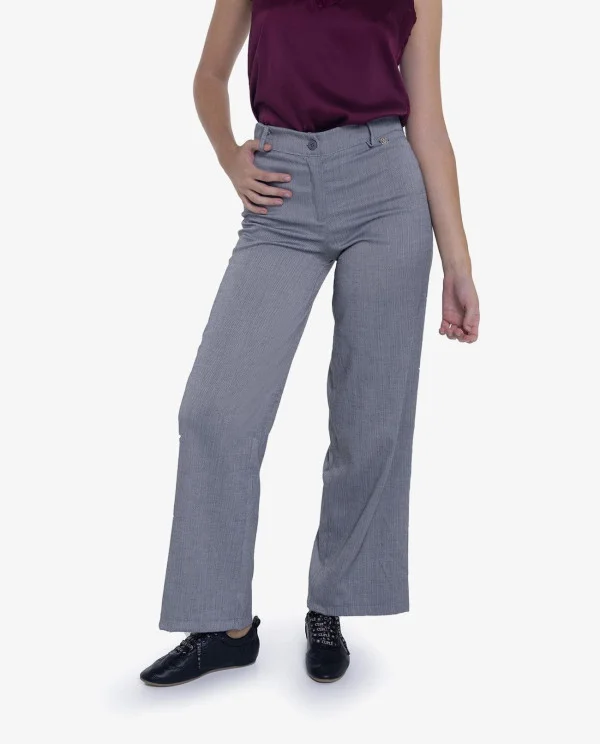 PANTALON RECTO ESPIGA GRIS