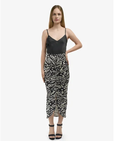 FALDA FRUNCIDA PUNTO CEBRA