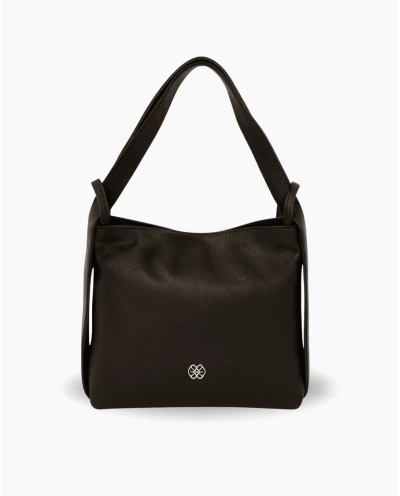 BOLSO HOBO DE PIEL EN NEGRO