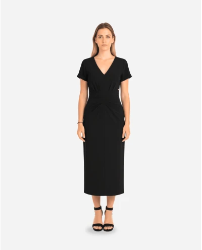 VESTIDO PINZAS CREP NEGRO 2