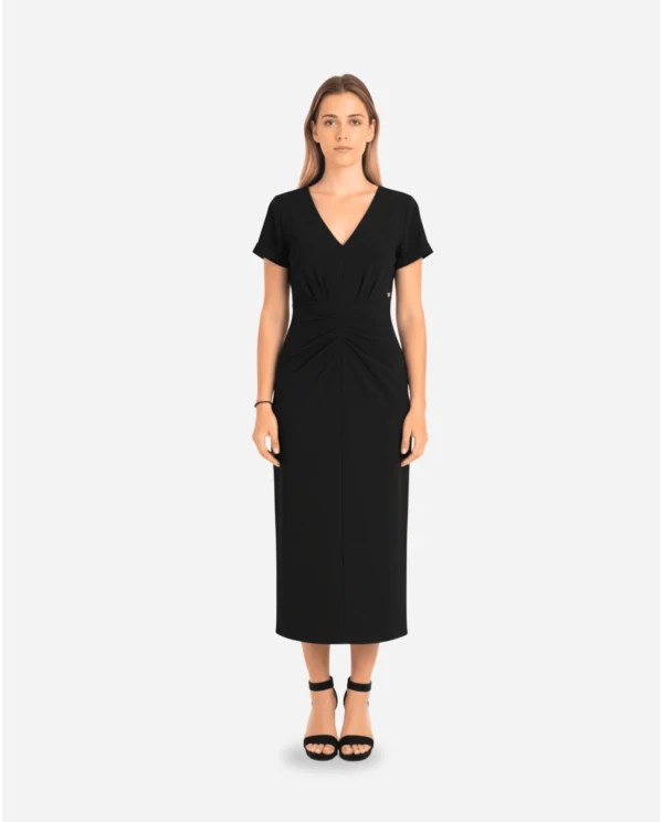 VESTIDO PINZAS CREP NEGRO