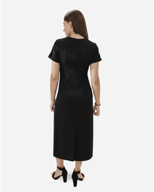 VESTIDO PINZAS CREP NEGRO