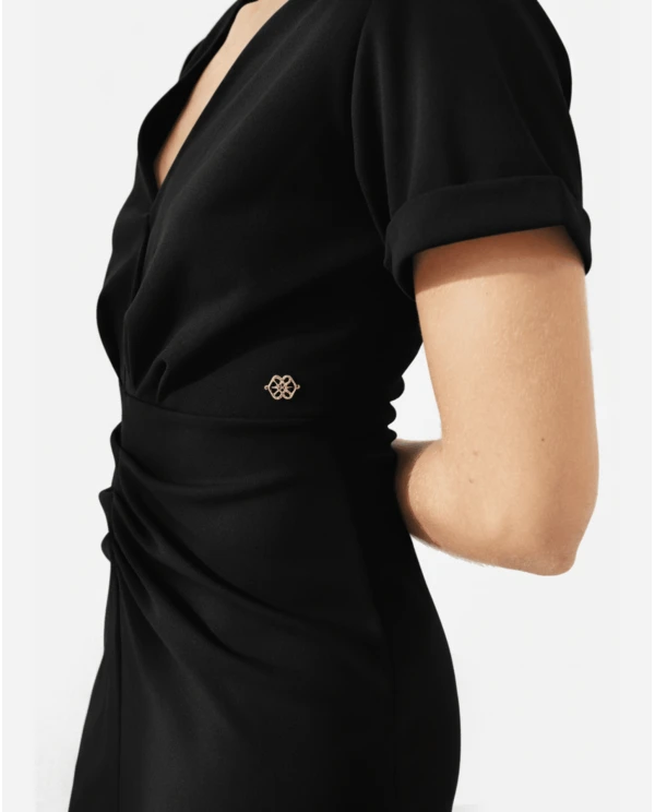 VESTIDO PINZAS CREP NEGRO