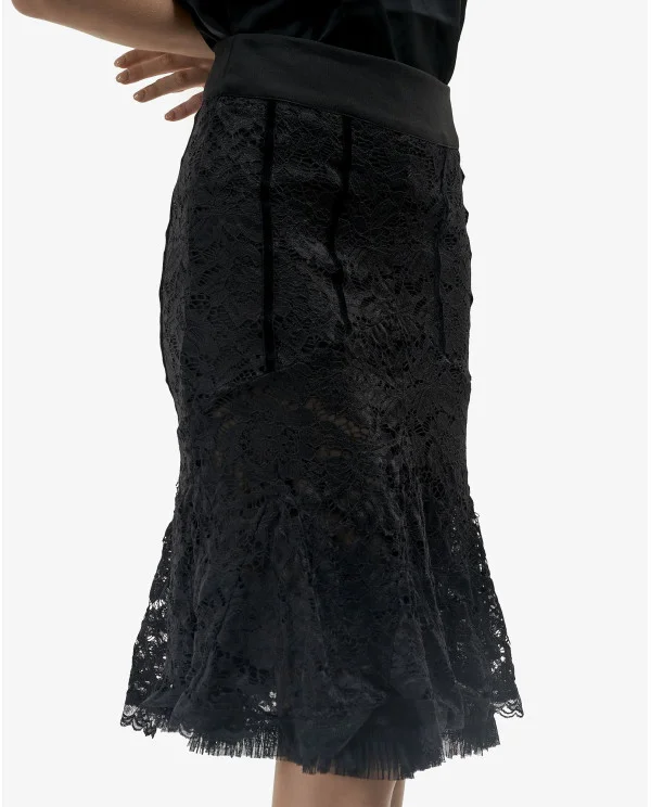 FALDA EVASÉ ENCAJE NEGRO