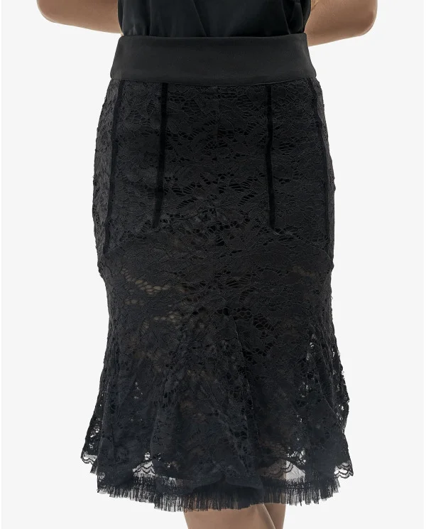 FALDA EVASÉ ENCAJE NEGRO