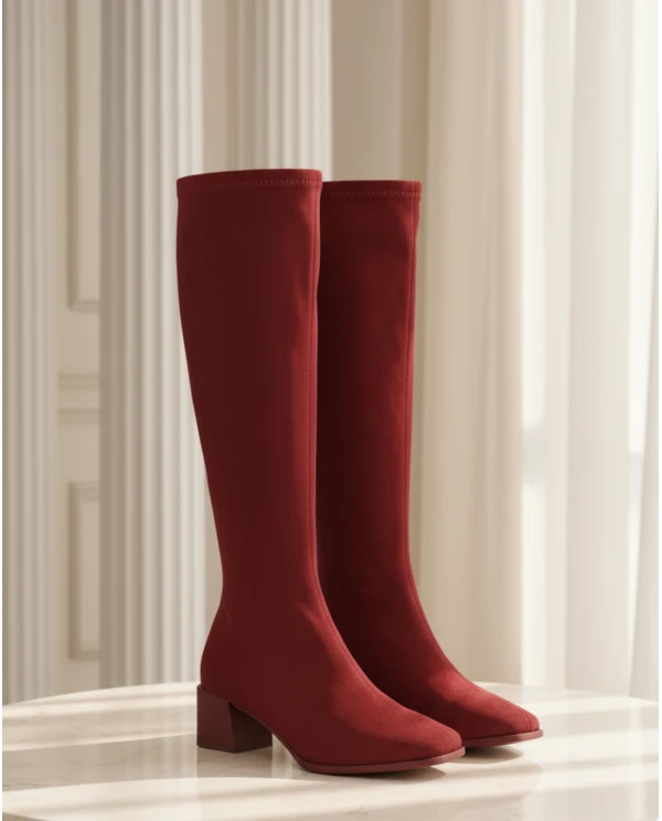 BOTA STRECH ULTRASUEDE BURDEOS