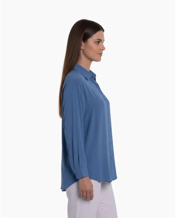 CAMISA BÁSICA COLOR AZUL ÍNDIGO