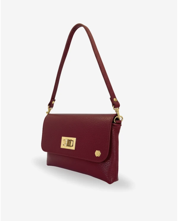 BANDOLERA PIEL BURDEOS