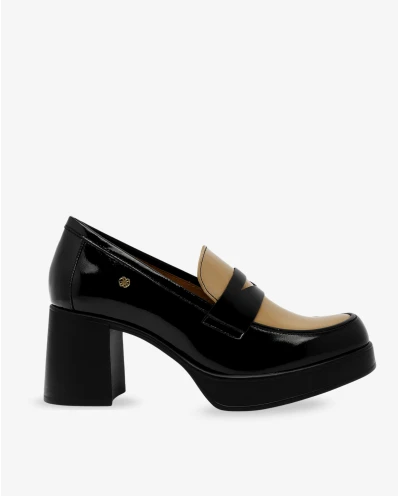 MOCASIN CHAROL NEGRO CON BEIG