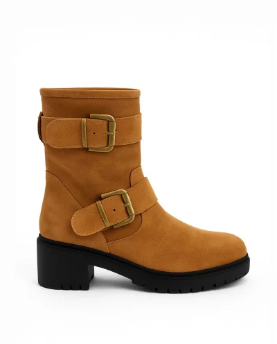 BOTIN HEBILLAS SERRAJE CUERO