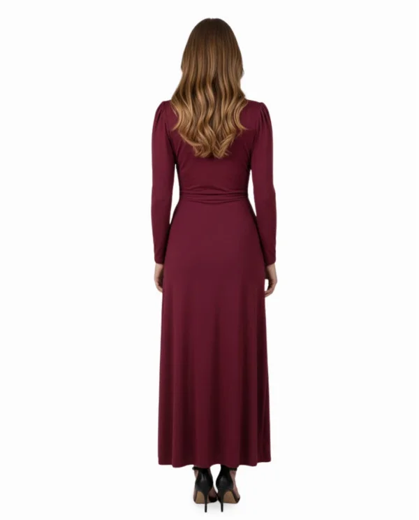 VESTIDO MIDI PUNTO GRANATE