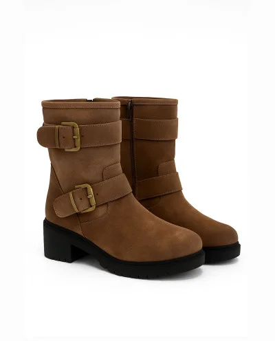 BOTIN HEBILLAS SERRAJE TAUPE 2