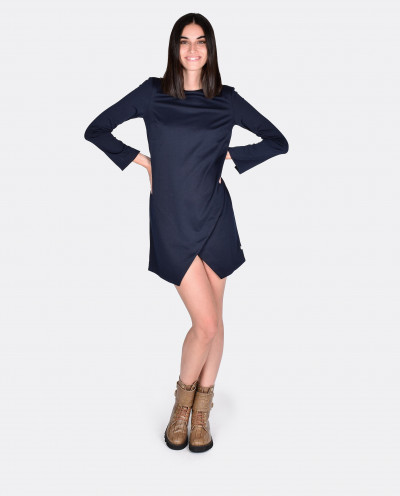 WIDE M/L NAVY ROME KNIT DRESS