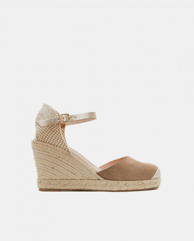 JUTE WEDGE WITH TOP SUEDE...