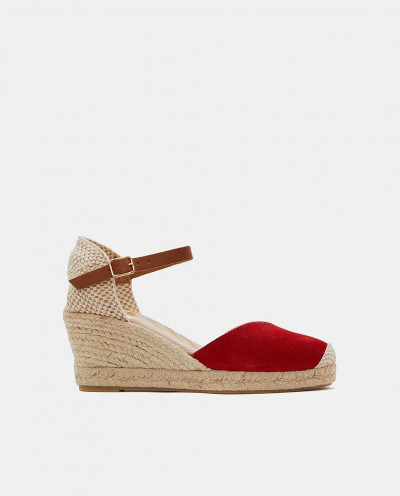 JUTE WEDGE WITH RED SUEDE...