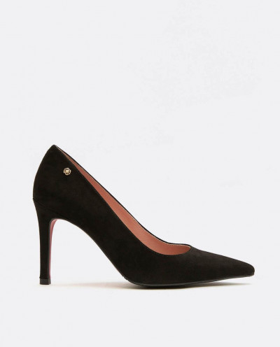 BLACK ULTRASUEDE STILETTO