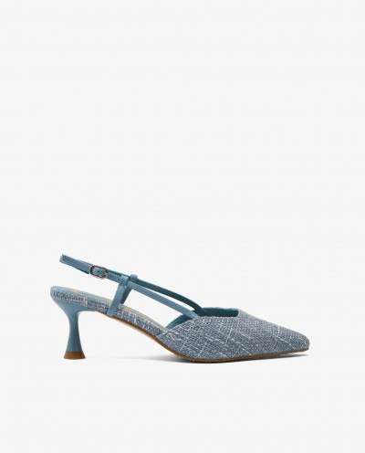 SLINGBACK SALON TWEED BLUE