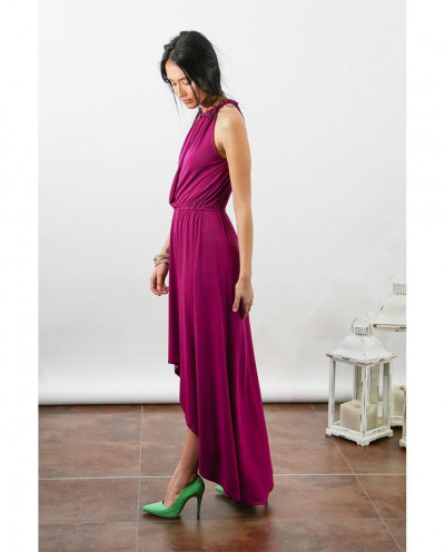 VESTIDO ASIMETRICO MAGENTA