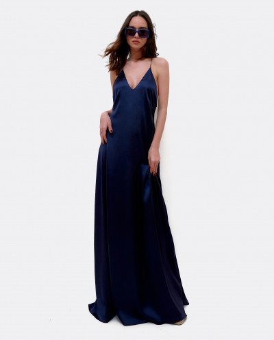 LONG PARTY DRESS WITH NAVY...