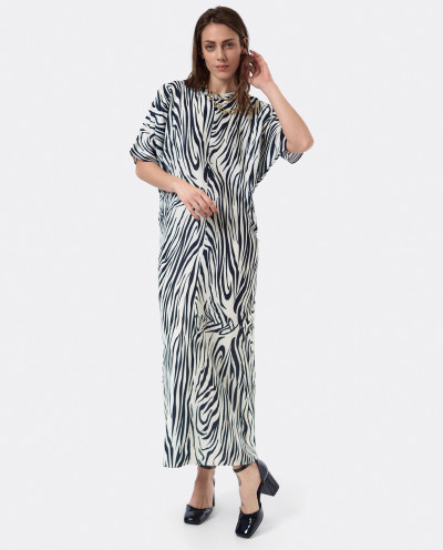 LONG DRESS M/C CREPE ZEBRA