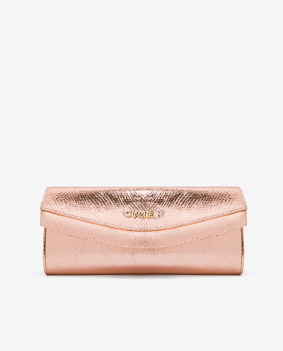 PINK SNAKE FLAP HAND WALLET