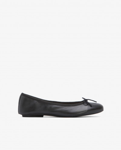 BLACK NAPPA FLAT SHOES