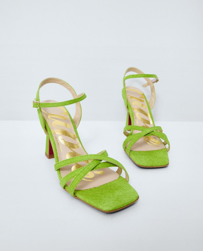 GREEN CANVAS SANDAL