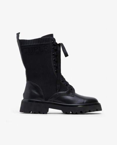 BLACK NAPPA LACES ANKLE BOOT
