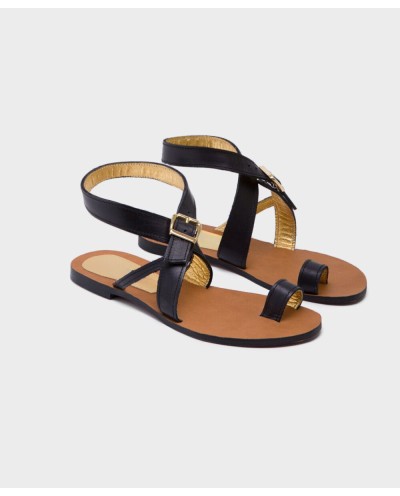 LAS NEGRAS BLACK NAPA SANDAL