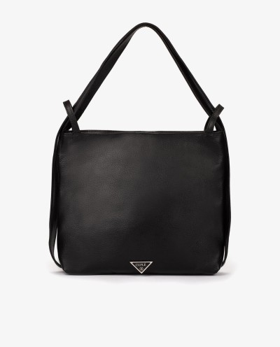 BOLSO HOBO DE PIEL EN NEGRO