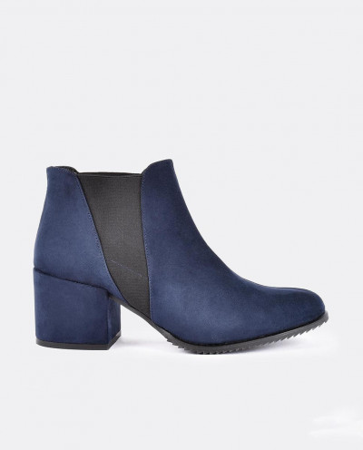 NAVY ULTRASUEDE ELASTIC BOOT